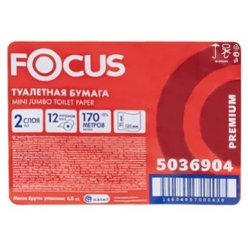 Туалетная бумага Focus Mini Jumbo 5036904, 2 слоя 170 м-1