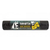 Мешки для мусора Ромашка 120 л черные (ПНД 20 мкм, 10 штук в рулоне)