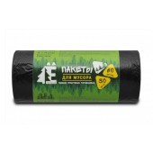 Мешки для мусора Ромашка 60 л, ПНД 6 мкм, чёрные, 50 шт